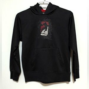 And1 Black Crewneck Hoodie with Red and White Chest Graphic